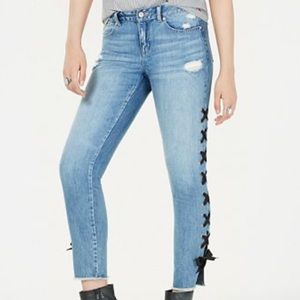 Lace side jeans